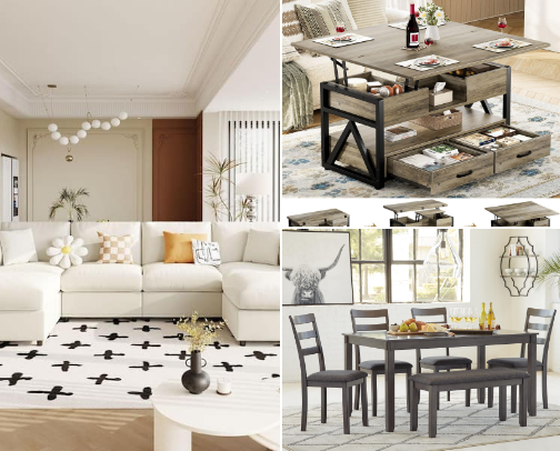 Home furniture must-haves for a stylish & comfortable space cover photo collage