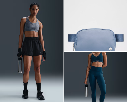 Sport wears and accessories cover photo collage