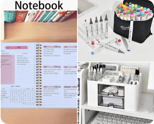 cute aestethic stationary for your desk cover photo collage
