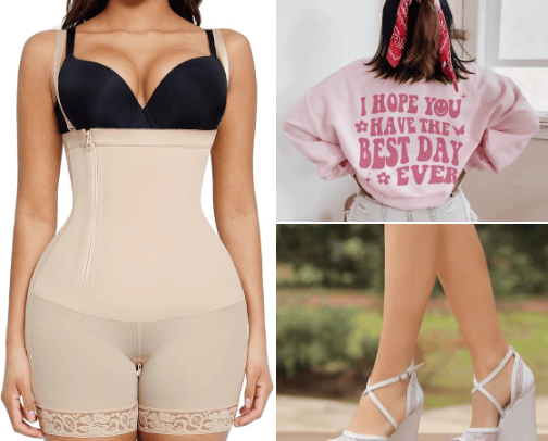 Shopping haul ladies cover photo collage