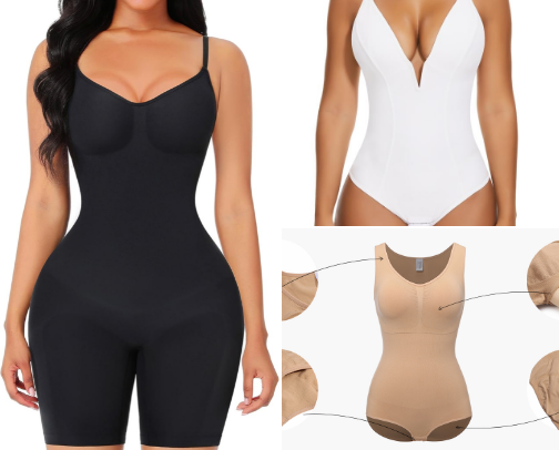 Tummy Control Thong Bodysuit Outfit Ideas cover photo collage