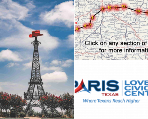 Things I love to go to in Paris, Texas cover photo collage