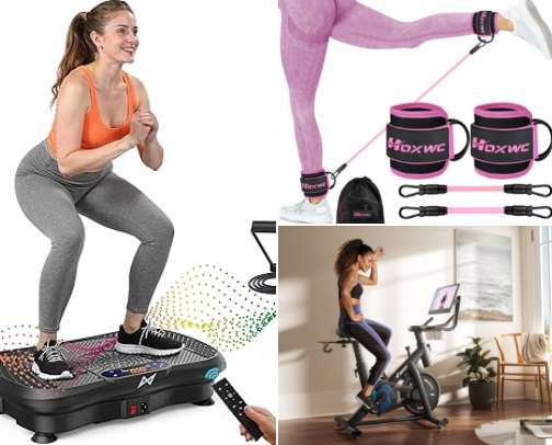 Gym equipment for Busy Moms cover photo collage
