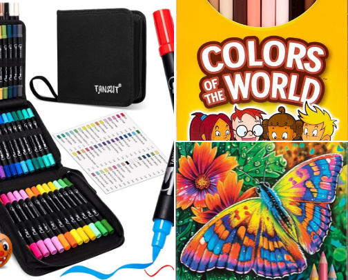 Art supplies cover photo collage