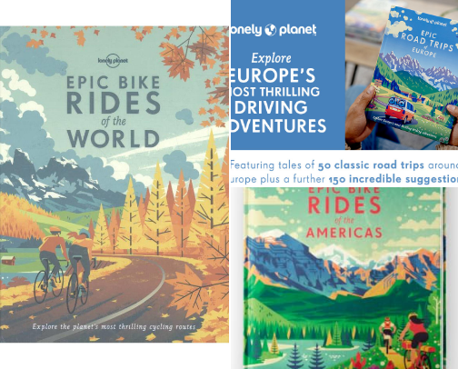 Free PDF - Companions to Lonely Planet Epic Bike Rides of the World: 200 Extraordinary Cycling Routes Across the Globe | Maps & Travel Tips | Easy & Challenging Adventures | Stunning Photography cover photo collage