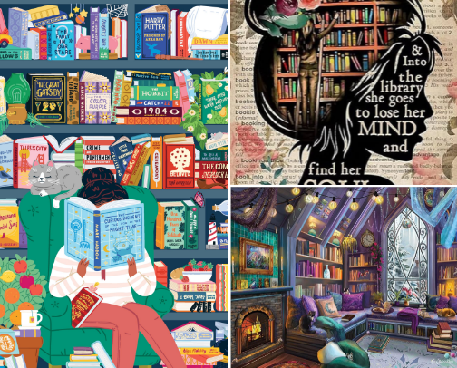Puzzles for book lovers cover photo collage