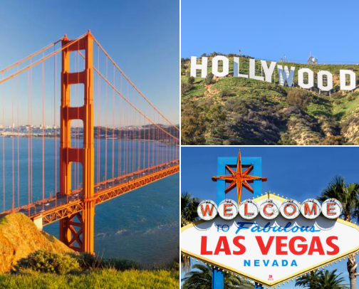 My guide for Los Angeles, San Francisco and Las Vegas cover photo collage