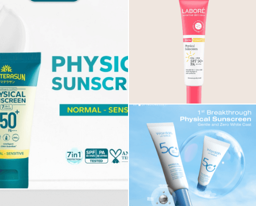 List physical sunscreen termantul cover photo collage