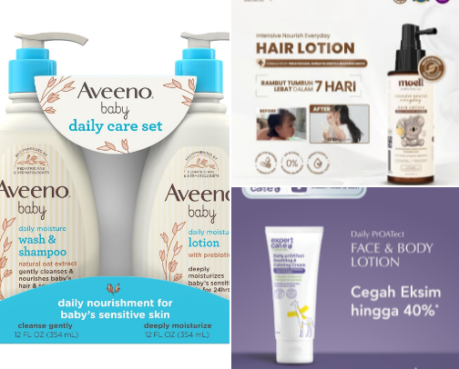 Skincare baby cover photo collage