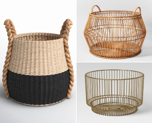 Modern Storage Baskets, Bins & Toy Boxes That Double as Decor cover photo collage