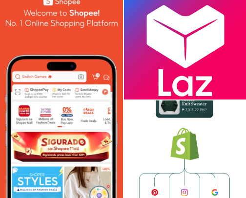 Online Shopping makes everything easier🛍️ cover photo collage