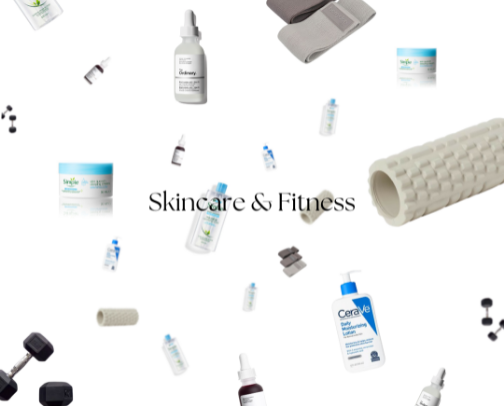 Skincare & Fitness Products cover photo collage