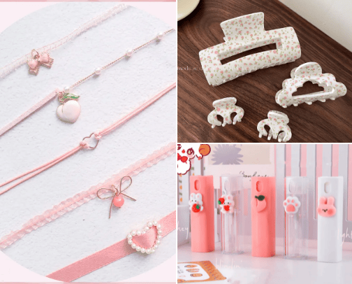 Soft pink aesthetic on aliexpress <3 cover photo collage