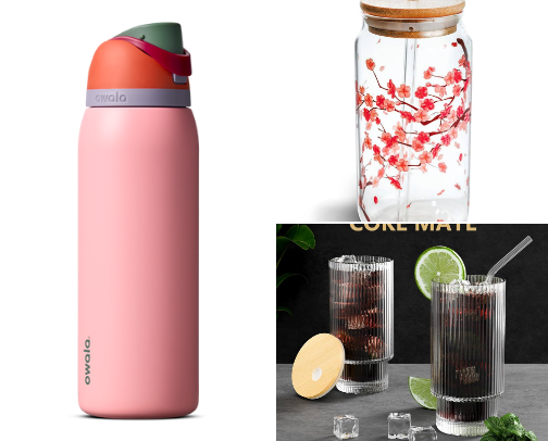 Beverage cups, glasses and bottles🫙☕️ cover photo collage