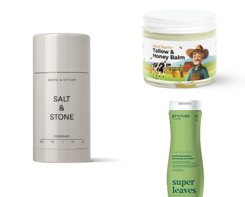 low-tox beauty products for the whole family cover photo collage