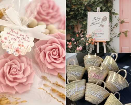 Pink Flower Market Party Collection cover photo collage