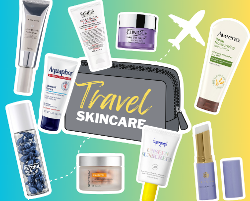 🧖‍♀️ Travel Skincare I Swear By ✈️ cover photo collage