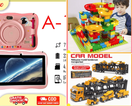 Children toys cover photo collage