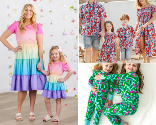 Matching clothes cover photo collage