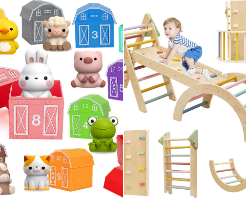 Toys that my toddler returns to cover photo collage