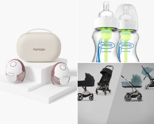 After countless trial and error… here’s my 5 month old’s favorite products cover photo collage