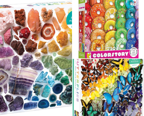 Rainbow-y Jigsaw Puzzles cover photo collage
