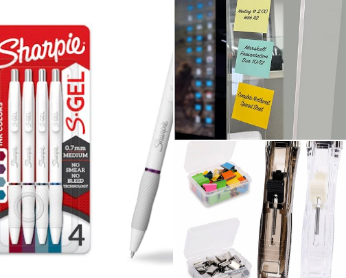 Office supplies cover photo collage