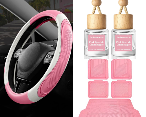 Pink Car Accessories 🎀✨ cover photo collage