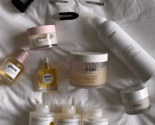 Hair care products cover photo collage