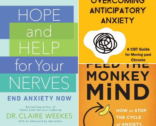 “Anxiety Relief: Essential Reads for Finding Calm” cover photo collage