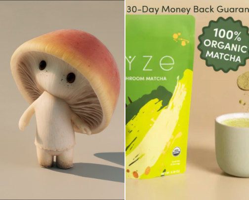 RYZE MUSHROOM COFFEE AND MATCHA cover photo collage
