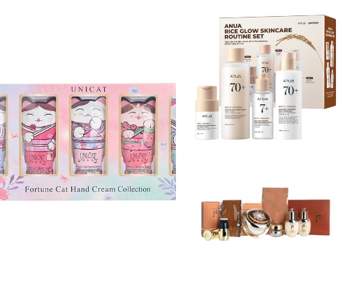 Christmas ideas from Yesstyle skincare/makeup cover photo collage