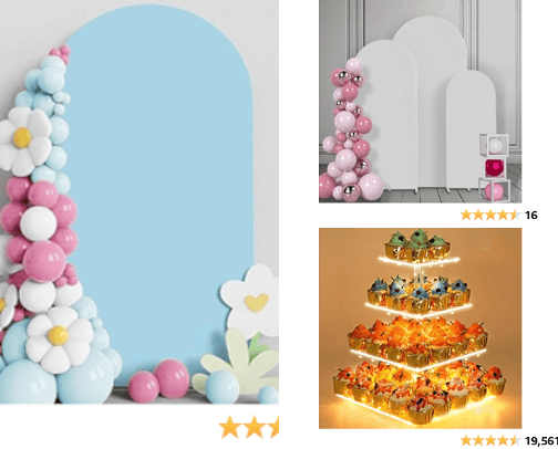 Reusable party supplies cover photo collage
