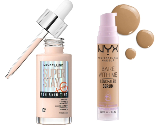 Full face of drugstore makeup cover photo collage