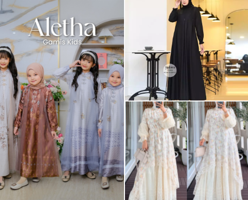 Pakaian wanita cover photo collage