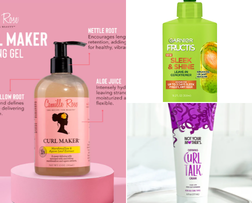 Curly hair products cover photo collage