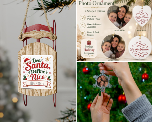 Personalize able ornaments - every family needs cover photo collage