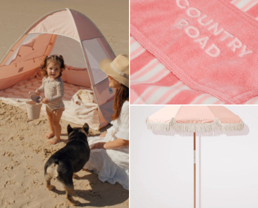 Pink beach things cover photo collage