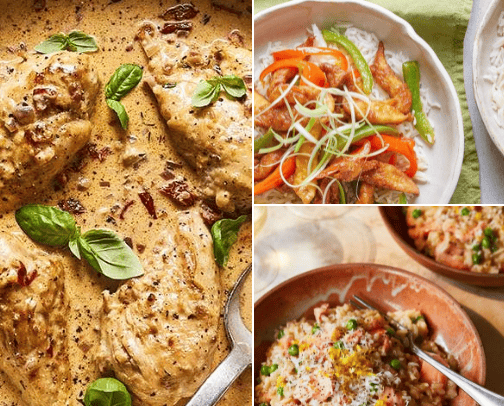 low calorie, high protein recipes cover photo collage