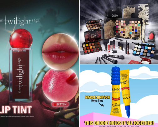 Beauty make-up products in collab with movies and tv shows cover photo collage