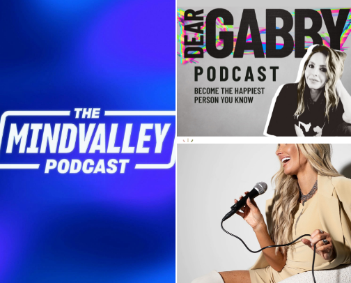 Podcasts that always inspire me cover photo collage