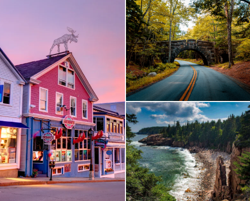 Bar Harbor Maine & Acadia National Park cover photo collage