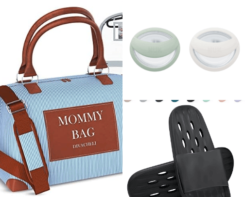 Hospital bag/Postpartum care items cover photo collage