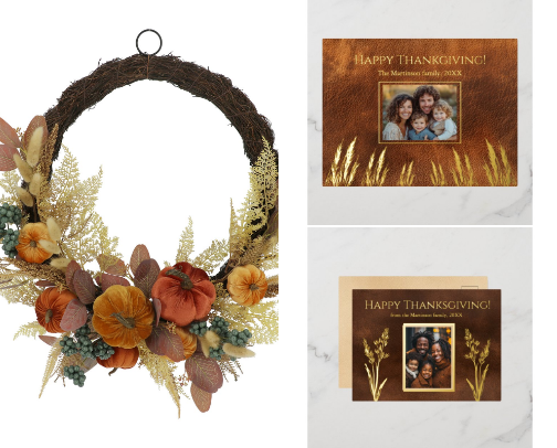 Beautiful Botanical and Nature Thanksgiving Postcards and Decor cover photo collage