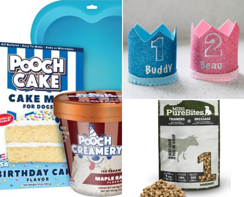 Dog Birthday Party Essentials: Photo-Ready Decorations, Cake, Outfits & Gifts cover photo collage