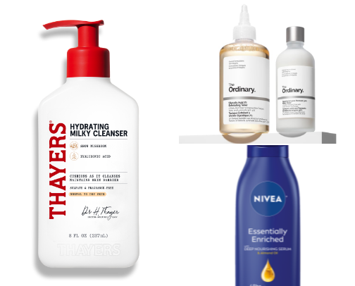 Skincare essential for youthful skin cover photo collage