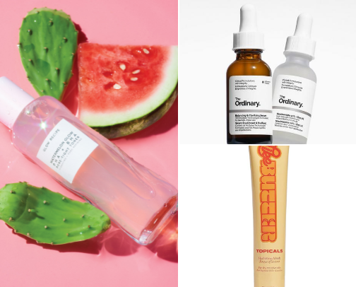 Dry skin skincare products🧴 cover photo collage