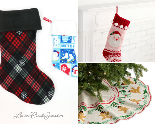 Christmas Stockings, Skirts, and Stands cover photo collage