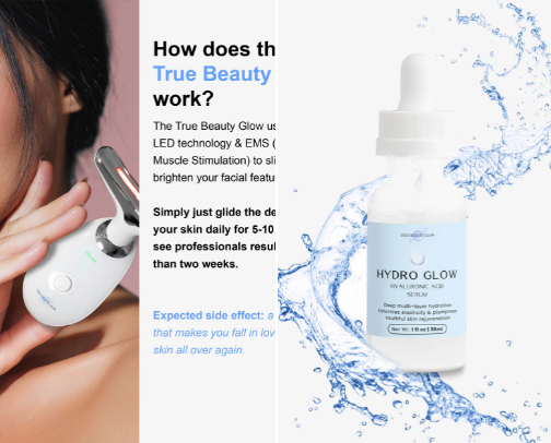 True Beauty Glow - Products cover photo collage