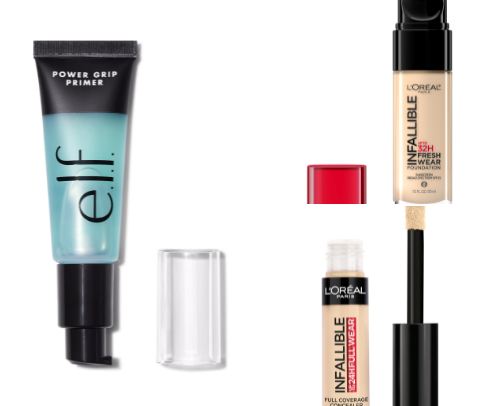 full face drugstore makeup cover photo collage